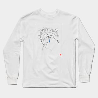 Statue of Liberty Crying Long Sleeve T-Shirt